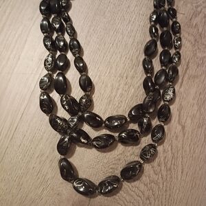 Women's Black Marble Necklace
